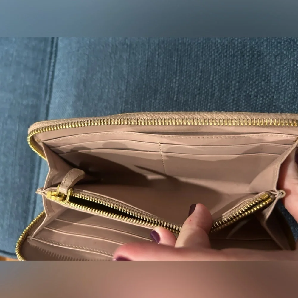 Miu Miu Wallet Purse Long Wallet Beige Gold